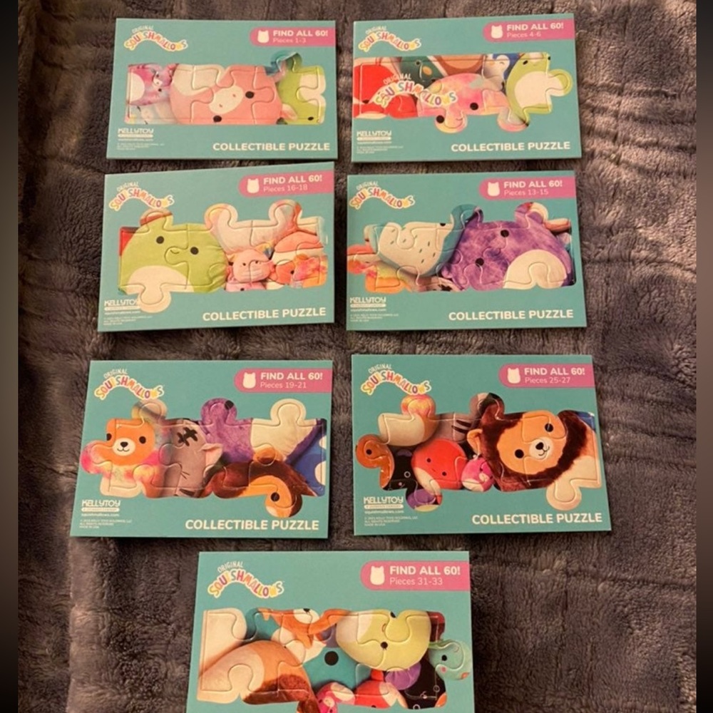 7 Squishmallow Puzzle Pieces